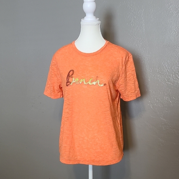 Bench Orange Graphic T-Shirt Womens Small NWT - Picture 1 of 8